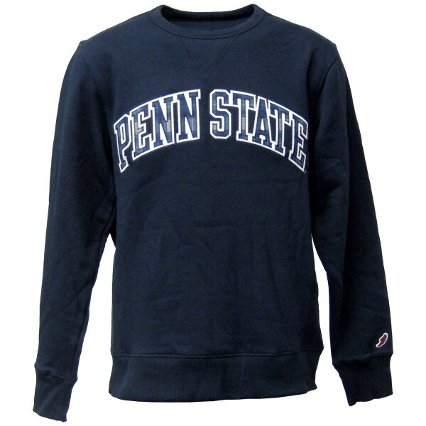 navy crew neck sweatshirt with plaid twill Penn State